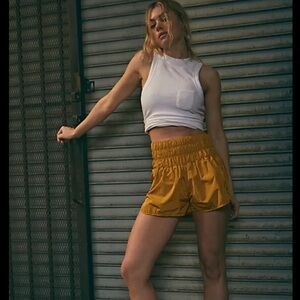 Free People Movement The Way Home High Rise Women's Gold Shorts